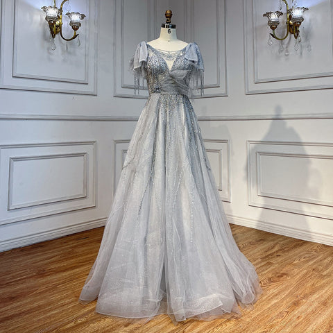 Vestidos de fiesta elegantes con borlas árabes rosas, corte A y cuentas, para fiesta de graduación, 2025, para niñas, LA72066 