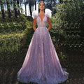 Pink Beaded Luxury Evening Dresses Gowns 2025 Sleeveless A-Line For Women Wedding Party LA71428