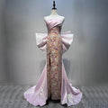 Pink Classic Mermaid Evening Dresses Open Split with Skirt 2025 Dubai Formal Gowns for Women Party LA72111