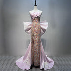Pink Classic Mermaid Evening Dresses Open Split with Skirt 2025 Dubai Formal Gowns for Women Party LA72111