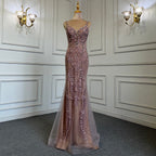 Pink Detachable Skirt Evening Dresses Gowns Mermaid Elegant Luxury Beaded 2025 For Woman Party LA71363