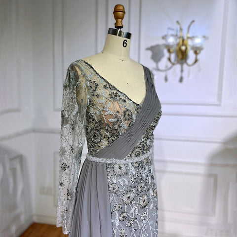 Elegante vestido de noche rosa de sirena sexy con sobrefalda y cuentas, de lujo, para mujer, estilo árabe, para fiesta 2025, LA71835 