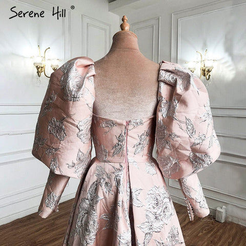 Vestidos de noche con mangas de farol rosa, corte A, sexys, para mujer, para bodas y fiestas, LA71280 