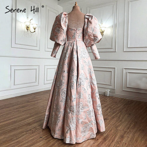 Vestidos de noche con mangas de farol rosa, corte A, sexys, para mujer, para bodas y fiestas, LA71280 