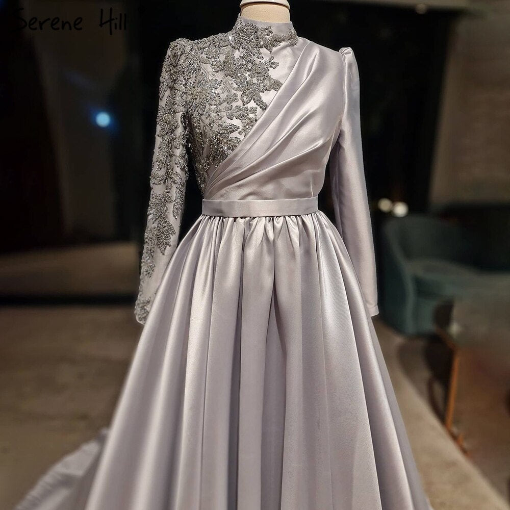 Pink Luxury A-Line Evening Dresses Gowns 2025 One Shoulder Beading Sexy For Women Party LA71033