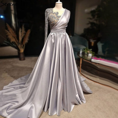 Vestidos de noche rosas de lujo, corte A, 2025, un hombro, con cuentas, sexys, para mujer, fiesta, LA71033 