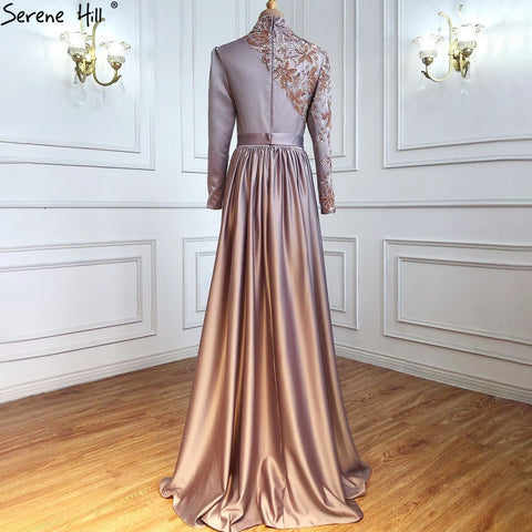 Vestidos de noche rosas de lujo, corte A, 2025, un hombro, con cuentas, sexys, para mujer, fiesta, LA71033 