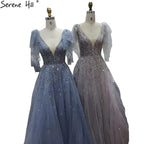 Pink Luxury Beaded Evening Gowns For Women 2025 Sexy A-Line Evening Dresses Long LA71411