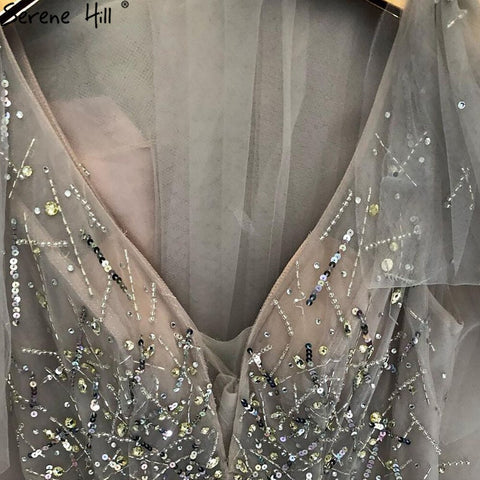 Vestidos de noche rosas de lujo con cuentas para mujer 2025, vestidos de noche sexys de corte A, largos LA71411 