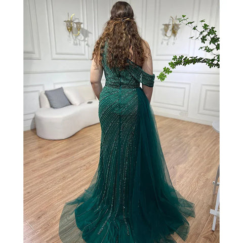 Vestidos de noche rosas de lujo con abertura alta, elegantes vestidos de sirena con cuentas para mujer, fiesta LA71371 
