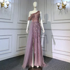 Pink Luxury High Split Evening Dresses Gowns 2025 Beaded Elegant Meramid For Women Party LA71371