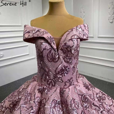 Vestidos de novia de lujo en color rosa, 2025, bordados, con cordones, HM66590, hechos a medida 