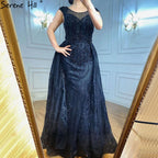 Pink Luxury With Overskirt Evening Dresses Gowns 2025 Lace Beaded Crystal Mermaid For Woman Party  LA71080