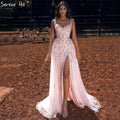 Pink Meramid Luxury Evening Dresses Gowns 2025 Beaded Elegant High Split For Women Party LA71373