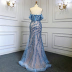 Pink Mermaid Elegant Sexy Off ShoulderEvening Dresses Gowns Luxury Beaded Off The Shoulder For Woman Party LA71653
