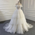 Pink Off Shoulder Wedding Dresses 2025 Tiered Sexy Simple High Quality Bridal Gowns HM67120 Custom Made