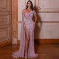 Pink One-Shoulder Cape Sleeve Evening Dresses Gowns 2025 Luxury Mermaid Beaded Elegant For Women Party LA71589
