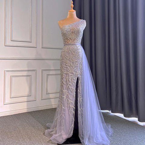 Vestido de noche elegante, de sirena, con abertura alta, sexy, rosa, de lujo, con cuentas, para mujer, fiesta, LA71582 