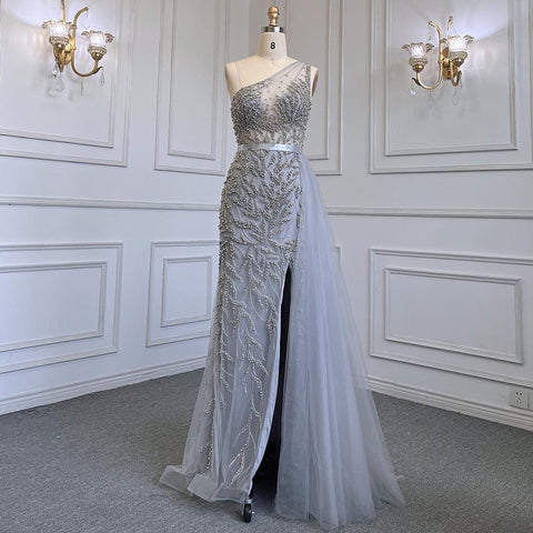 Vestido de noche elegante, de sirena, con abertura alta, sexy, rosa, de lujo, con cuentas, para mujer, fiesta, LA71582 