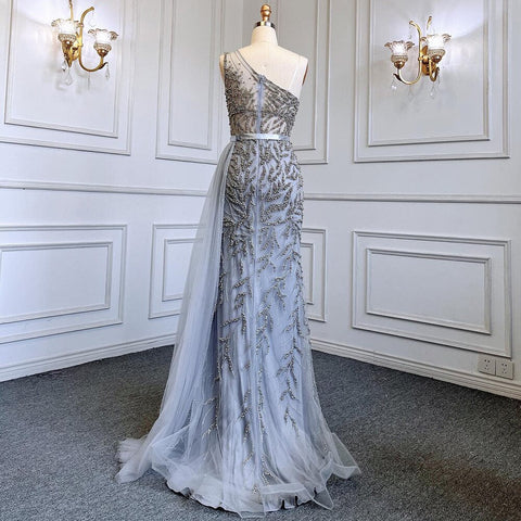 Vestido de noche elegante, de sirena, con abertura alta, sexy, rosa, de lujo, con cuentas, para mujer, fiesta, LA71582 