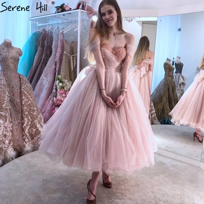 Pink Sleeveless Simple Evening Gowns Sweetheart Beading Ankle Length Formal Dress Design 2025 LA70702