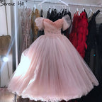 Pink Sleeveless Simple Evening Gowns Sweetheart Beading Ankle Length Formal Dress Design 2025 LA70702