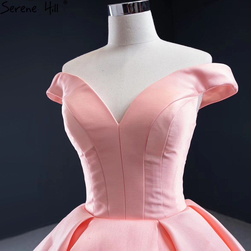Pink Sweetheart Satin Wedding Dresses 2025 Handmade Flowers Lace Up Sexy Bridal Gown HM66752