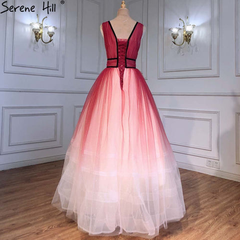 Vestidos de noche rojos sencillos y sexys, vestidos de gala 2025, sin mangas, con cordones para mujer, fiesta LA71407 