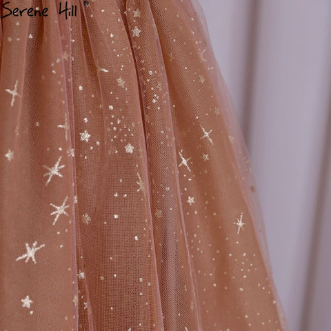 Vestidos de noche rosa con corte en A, mangas cortas, sexys, para mujer, para bodas y fiestas, LA70599 