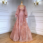 Roze Mermaid Avond Jurken 2025 Luxe Kralen Overrok Voor Vrouw Party LA71525