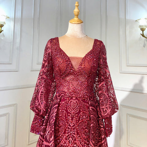 Rosa sirena Avond Jurken 2025 Luxe Kralen Overrok para fiesta femenina LA71525 