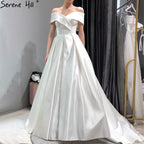 Satin Ivory A-Line Wedding Dresses 2025 Sweetheart Simple Sexy Bridal Gowns HA2509 Custom Made