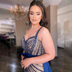 Sexy Blue Mermaid Detachable Skirt Sweetheart Beaded Luxury Arabic Party Dresses Formal Women Evening 2025 LA71786