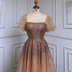Sexy Gold A Line Luxury Sparkle Beaded Lace Up Evening Dresses Gowns 2025 For Women Party LA71153A