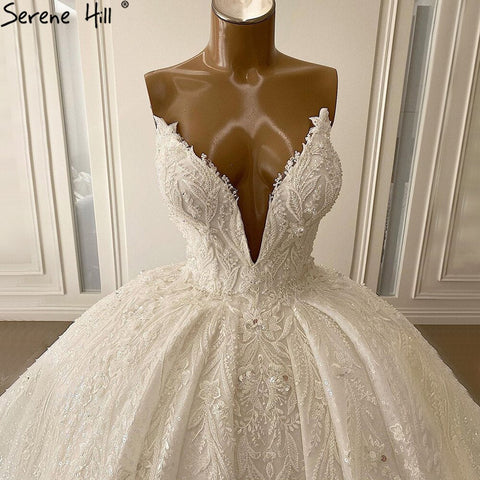 Vestidos de novia sexys de encaje con tirantes finos y cuentas HA2519 hechos a medida 