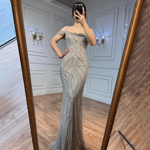 Vestidos de fiesta sexys rosas largos y brillantes con cuentas y hombros descubiertos para mujer, para cumpleaños, bodas, LA72020 