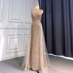 Sexy Silver Mermaid Detachable Skirt Beaded Luxury  Arabic Evening Dresses Gowns 2025 For Women Party LA71618