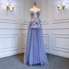 Sexy Sweetheart Strapless Silver A Line Luxury Crystal Evening Dresses Gowns 2025 For Women Wedding Party LA71647