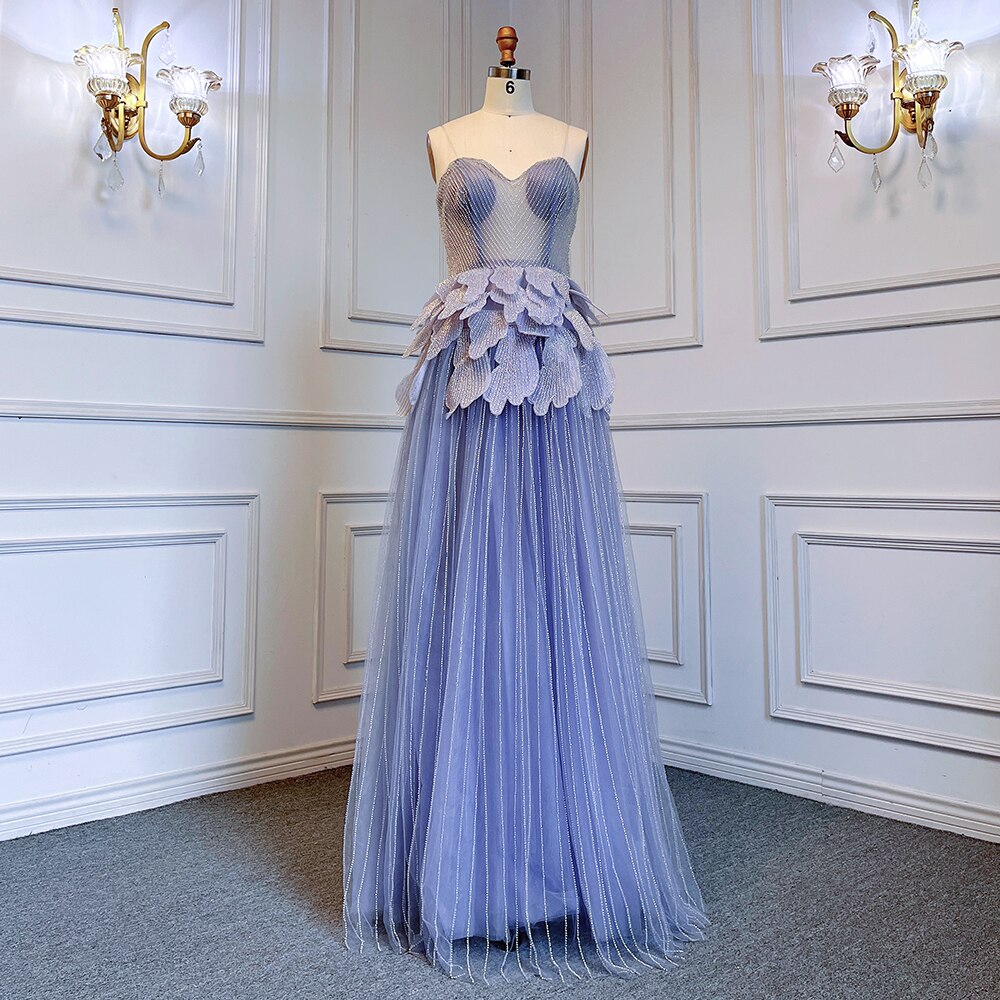 Sexy Sweetheart Strapless Silver A Line Luxury Crystal Evening Dresses Gowns 2025 For Women Wedding Party LA71647