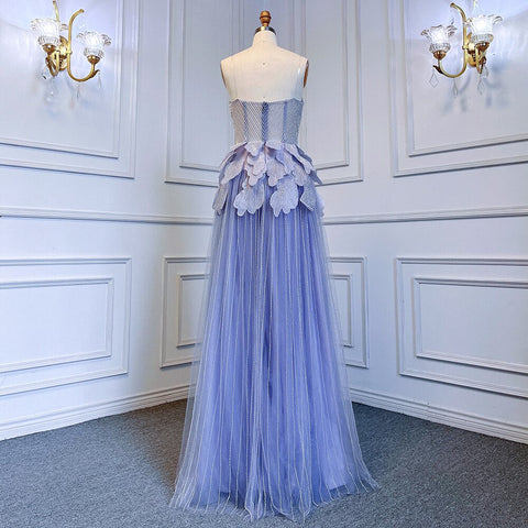 Vestidos de noche de lujo con cristales, corte A, plateados, sin tirantes y escote corazón, para mujer, para boda o fiesta, LA71647 