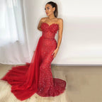 Turquoi Mermaid Sexy Strapless Elegant With Skirt Lace Beaded Luxury Party Dresses Formal Women Evening 2025 LA71787
