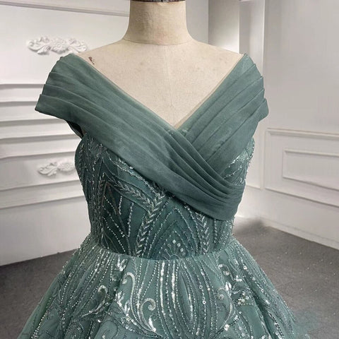 Vestidos de novia turquesa con cordones y cuentas, vestidos de noche largos para celebridades 2025 HM67421, alta gama, hechos a medida 