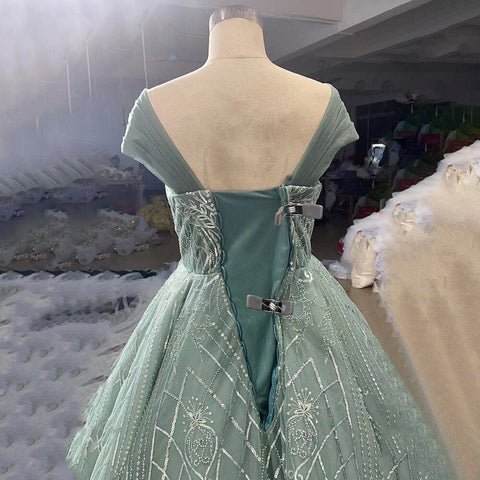 Vestidos de novia turquesa con cordones y cuentas, vestidos de noche largos para celebridades 2025 HM67421, alta gama, hechos a medida 