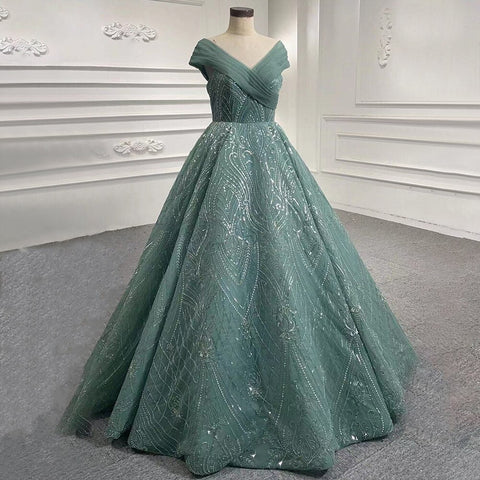 Vestidos de novia turquesa con cordones y cuentas, vestidos de noche largos para celebridades 2025 HM67421, alta gama, hechos a medida 