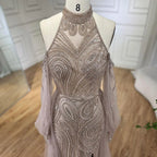 Turquoise Mermaid Elegant With Overskirt Luxury Beaded Evening Dresses Gowns For Women Wedding Party 2025 LA72298