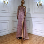 Turquoise Mermaid Overskirt Evening Dresses Gowns 2025 Luxury Beaded Elegant For Women Party LA71466