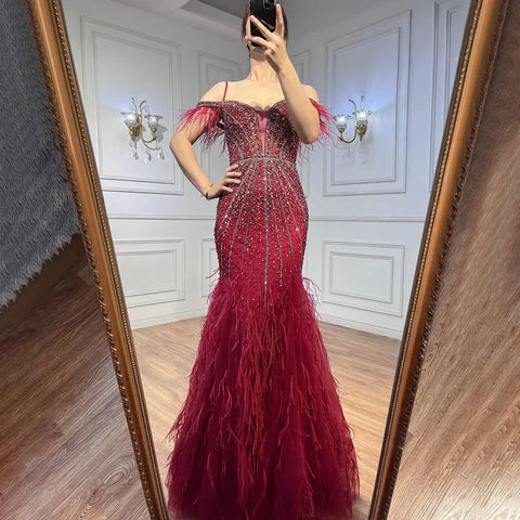 Luxury Feathers White Nude Prom Evening Dresses LA71656