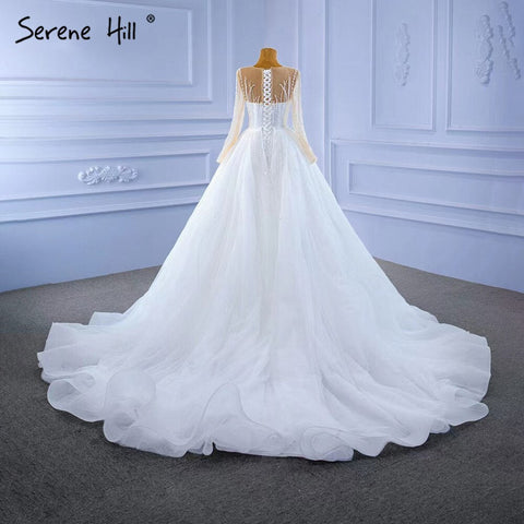 Vestidos de novia blancos con falda desmontable 2025, elegantes vestidos de novia de lujo estilo sirena HM67315, hechos a medida 
