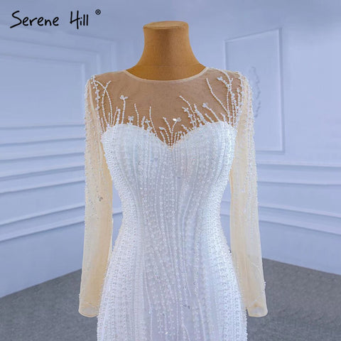 Vestidos de novia blancos con falda desmontable 2025, elegantes vestidos de novia de lujo estilo sirena HM67315, hechos a medida 