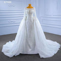 White Detachable Train Mermaid Pearls Beaded Lace Up Bride Gowns Wedding Dress 2025  High End Custom Made HM67466